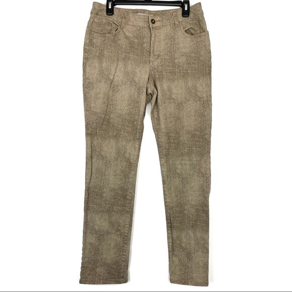 Chico’s Platinum Animal Print Jeans Chico’s Size 1 Standard Size 8 - Picture 1 of 9